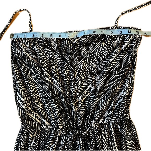 Robin Piccone Women's Abstract Print Sleeveless Jumpsuit‎ Tie-Waist Black Size L - Picture 9 of 11